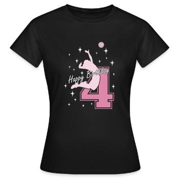 4. Geburtstag Volleyball Volleyballspielerin - Frauen T-Shirt - Schwarz - Vorne - AI Model Female 172 dark (172cm)