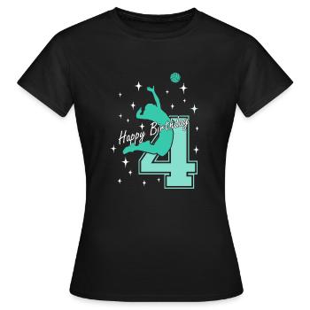 4. Geburtstag Volleyball Volleyballspielerin - Frauen T-Shirt - Schwarz - Vorne - AI Model Female 172 dark (172cm)