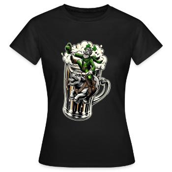 Chevaucher le lutin (lutin irlandais) - T-shirt Femme - noir - Devant - AI Model Female 172 dark (172cm)