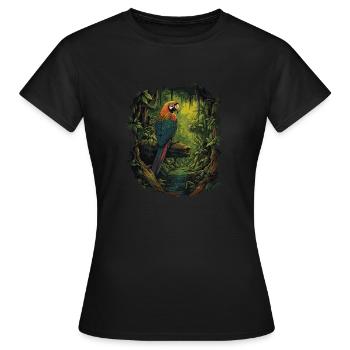Baby Parrot Bird Macaw Wilderness - Women's T-Shirt - black - Front - AI Model Female 172 dark (172cm)