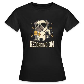 Podcast - Frauen T-Shirt - Schwarz - Vorne - AI Model Female 172 dark (172cm)