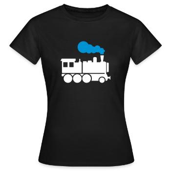 Lokomotive - Frauen T-Shirt - Schwarz - Vorne - AI Model Female 172 dark (172cm)