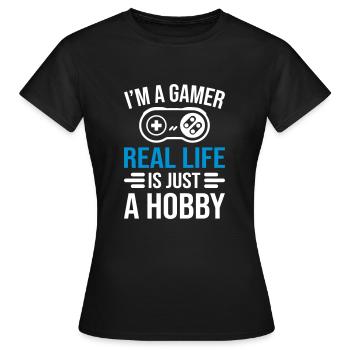 Gamer Real Life - T-shirt Femme - noir - Devant - AI Model Female 172 dark (172cm)