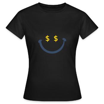 Dollar-Lächeln - Frauen T-Shirt - Schwarz - Vorne - AI Model Female 172 dark (172cm)