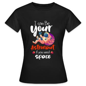 Weltall Logo Stern Spaceman - Frauen T-Shirt - Schwarz - Vorne - AI Model Female 172 dark (172cm)