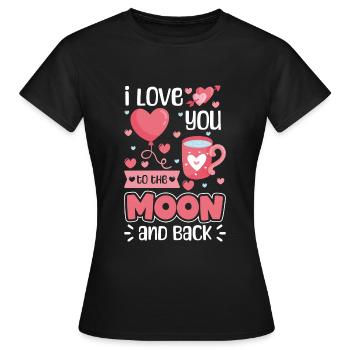 Valentine's Day Couple Wife Affection - Women's T-Shirt - black - Front - AI Model Female 172 dark (172cm)