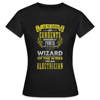 Technicien en électronique watts haute tension - T-shirt Femme - noir - Devant - AI Model Female 172 dark (172cm)
