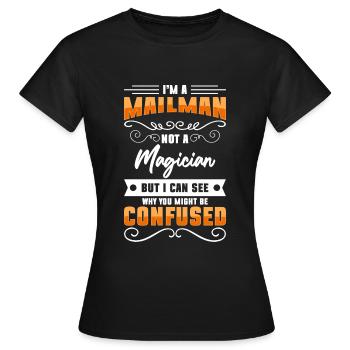 Briefträger Sendung Kurierdienst - Frauen T-Shirt - Schwarz - Vorne - AI Model Female 172 dark (172cm)