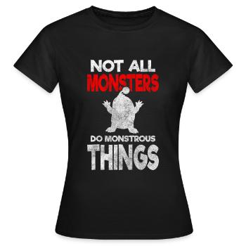 Famille de créatures d’horreur - T-shirt Femme - noir - Devant - AI Model Female 172 dark (172cm)