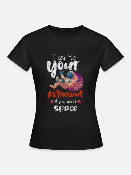 Astronaut Raumfahrt Raumanzug Rakete - Frauen T-Shirt - Schwarz