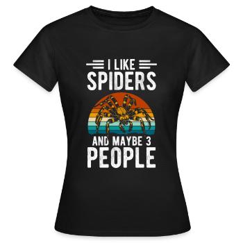 Spinne Krabbeln Tarantel Biss - Frauen T-Shirt - Schwarz - Vorne - AI Model Female 172 dark (172cm)