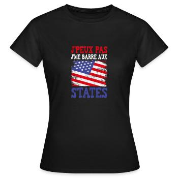 Ich kann nicht in die Vereinigten Staaten gehen - Frauen T-Shirt - Schwarz - Vorne - AI Model Female 172 dark (172cm)