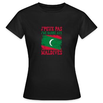 Ich kann nicht auf die Malediven - Frauen T-Shirt - Schwarz - Vorne - AI Model Female 172 dark (172cm)