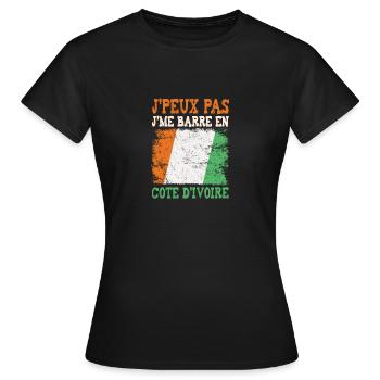 Ich kann nicht an die Elfenbeinküste gehen. Elfenbeinküste - Frauen T-Shirt - Schwarz - Vorne - AI Model Female 172 dark (172cm)