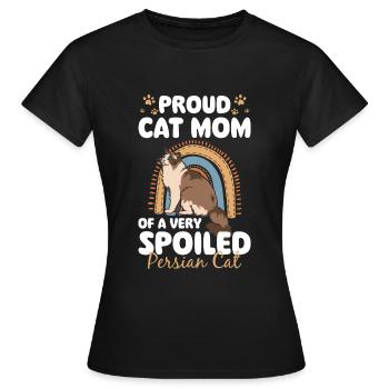 Perser Katze Katzendame Katzenfreund Pfote - Frauen T-Shirt - Schwarz - Vorne - AI Model Female 172 dark (172cm)
