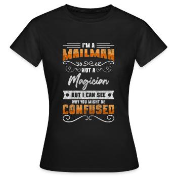 Postbote Paket Arbeit Bote - Frauen T-Shirt - Schwarz - Vorne - AI Model Female 172 dark (172cm)