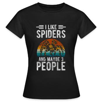 Araignées Arachnide Tarentule Insecte - T-shirt Femme - noir - Devant - AI Model Female 172 dark (172cm)