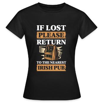 Irish Pub Gold Beer - T-shirt Femme - noir - Devant - AI Model Female 172 dark (172cm)