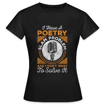 Slam Poetry Slam Hipster Poet - Women's T-Shirt - black - Front - AI Model Female 172 dark (172cm)