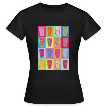 Farbige Dubbegläser - Frauen T-Shirt - Schwarz - Vorne - AI Model Female 172 dark (172cm)