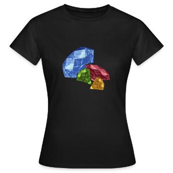 Facettenkristalle im Farbkreis - Frauen T-Shirt - Schwarz - Vorne - AI Model Female 172 dark (172cm)