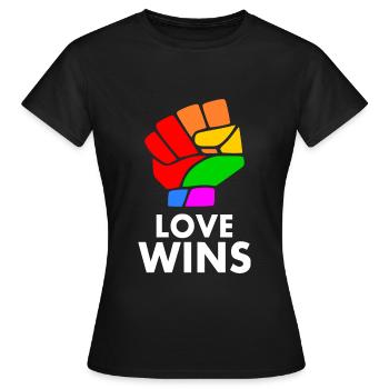 Love wins - Women's T-Shirt - black - Front - AI Model Female 172 dark (172cm)