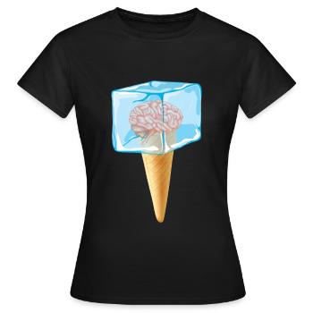 Casque de crème glacée , glace, été, brain freeze - T-shirt Femme - noir - Devant - AI Model Female 172 dark (172cm)