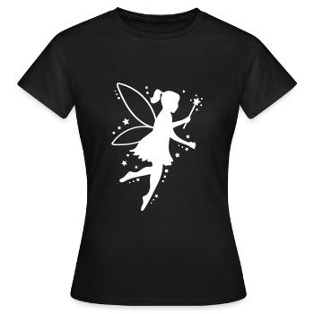 fée silhouette fée conte de fées - T-shirt Femme - noir - Devant - AI Model Female 172 dark (172cm)