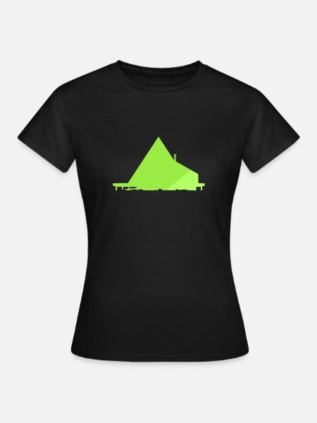 Modern Camping Haus - Frauen T-Shirt - Schwarz