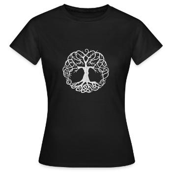 Arbre de vie_blanc - T-shirt Femme - noir - Devant - AI Model Female 172 dark (172cm)