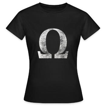 Omega-Zeichen - Frauen T-Shirt - Schwarz - Vorne - AI Model Female 172 dark (172cm)