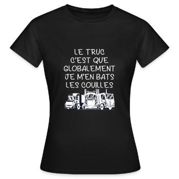 Routier Humour Poids Lourds Camionneur Conducteur - T-shirt Femme - noir - Devant - AI Model Female 172 dark (172cm)