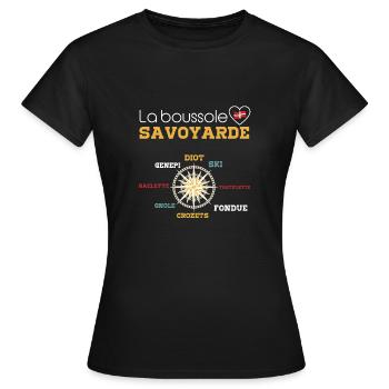 Spécialité savoyarde les les savoyards et gourmand - T-shirt Femme - noir - Devant - AI Model Female 172 dark (172cm)