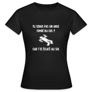 éclaté au sol - T-shirt Femme - noir - Devant - AI Model Female 172 dark (172cm)