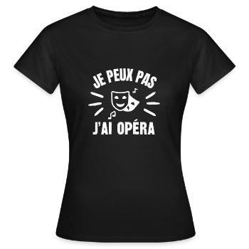 je peux pas j'ai opéra - T-shirt Femme - noir - Devant - AI Model Female 172 dark (172cm)