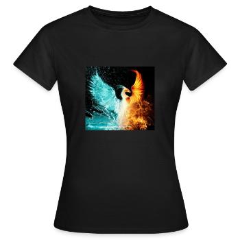 eau et feu - T-shirt Femme - noir - Devant - AI Model Female 172 dark (172cm)