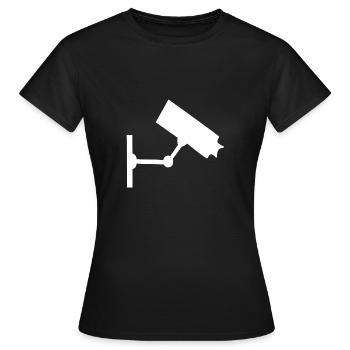 Caméra de surveillance, surveillance, caméra, - T-shirt Femme - noir - Devant - AI Model Female 172 dark (172cm)