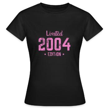 Édition Limitée 2004 18ème Anniversaire Cadeau Femme - T-shirt Femme - noir - Devant - AI Model Female 172 dark (172cm)