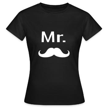 Mister Moustache Gentleman Hipster - T-shirt Femme - noir - Devant - AI Model Female 172 dark (172cm)