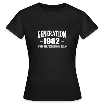Generation 1982 - Women's T-Shirt - black - Front - AI Model Female 172 dark (172cm)