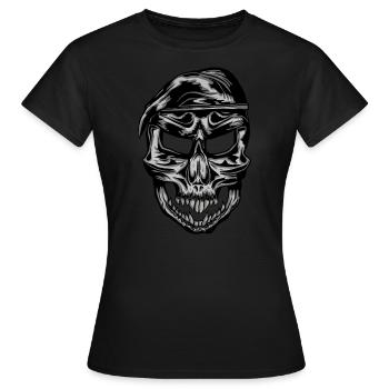 Soldats militaires Skull Barett - T-shirt Femme - noir - Devant - AI Model Female 172 dark (172cm)