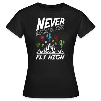 Ne jamais regarder vers le bas Voler haut - T-shirt Femme - noir - Devant - AI Model Female 172 dark (172cm)