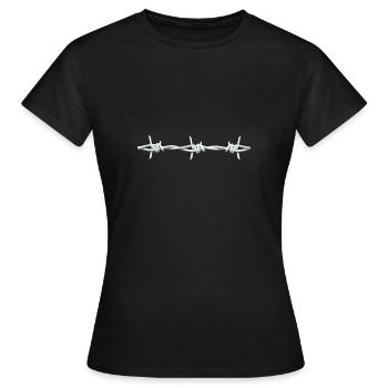 Stacheldraht - Frauen T-Shirt - Schwarz - Vorne - AI Model Female 172 dark (172cm)
