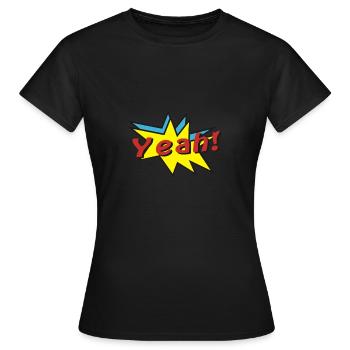 yeah comic - Frauen T-Shirt - Schwarz - Vorne - AI Model Female 172 dark (172cm)