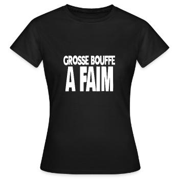 grosse bouffe a faim - T-shirt Femme - noir - Devant - AI Model Female 172 dark (172cm)