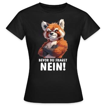 Panda roux chat ours panda roux avant que vous ne demandiez - T-shirt Femme - noir - Devant - AI Model Female 172 dark (172cm)