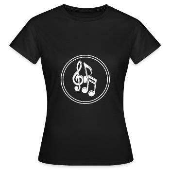 Musiknoten zeichen - Frauen T-Shirt - Schwarz - Vorne - AI Model Female 172 dark (172cm)