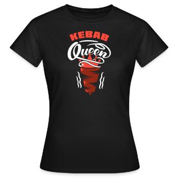 Döner Kebab - Kebab Queen - Dönerspieß - Frauen T-Shirt - Schwarz - Vorne - AI Model Female 172 dark (172cm)