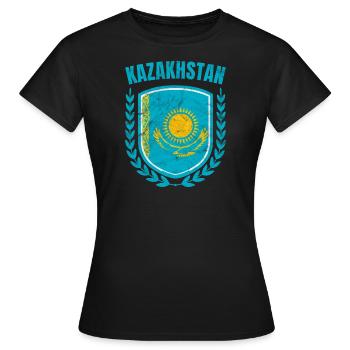 Kasachstan - Frauen T-Shirt - Schwarz - Vorne - AI Model Female 172 dark (172cm)