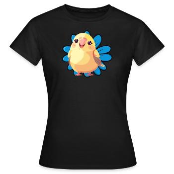 Wellensittich Spatz Vogelschwarm - Frauen T-Shirt - Schwarz - Vorne - AI Model Female 172 dark (172cm)